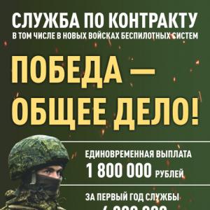 СЛУЖБА ПО КОНТРАКТУ В САМАРСКОЙ ОБЛАСТИ: РАЗОВАЯ ВЫПЛАТА 1 800 000 ₽!